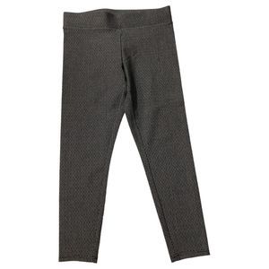 Loft Women's Large Legging Pants Black/Gray Pull On Stretch Zip Ankle NWOT